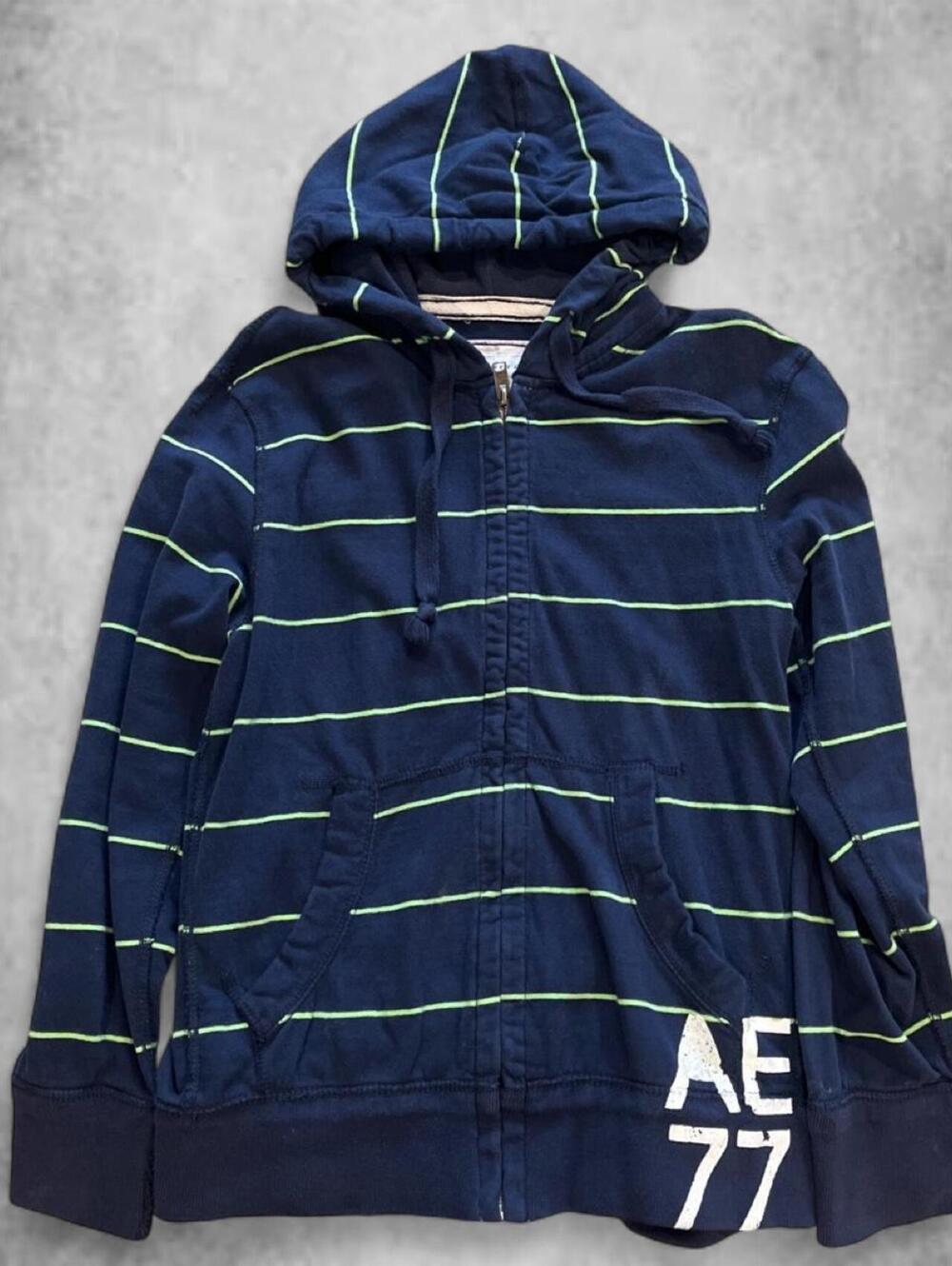American Eagle Men's Navy and Blue Hoody